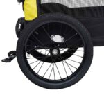 Fietstrailer en hondenwagen 2-in-1 geel en zwart – Image 8