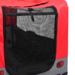 Fietstrailer en hondenwagen 2-in-1 rood en grijs – Image 7
