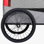 Fietstrailer en hondenwagen 2-in-1 rood en grijs – Image 9
