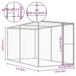 Kattenkooi 3x1,5x1,5 m gegalvaniseerd staal - Afbeelding 4