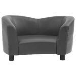 Hondenbank 67x41x39 cm kunstleer grijs - Afbeelding 2