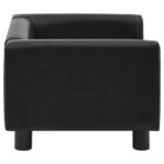 Hondenbank 60x43x30 cm pluche en kunstleer zwart – Image 4