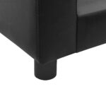 Hondenbank 60x43x30 cm pluche en kunstleer zwart – Image 7