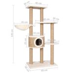 Kattenmeubel met krabpalen 126 cm zeegras – Image 7
