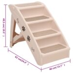 Hondentrap inklapbaar 62x40x49,5 cm crème – Image 8