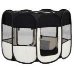Hondenren inklapbaar met draagtas 90x90x58 cm zwart - Afbeelding 4