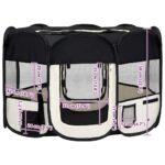 Hondenren inklapbaar met draagtas 110x110x58 cm zwart - Afbeelding 11
