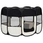 Hondenren inklapbaar met draagtas 110x110x58 cm zwart - Afbeelding 4