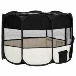Hondenren inklapbaar met draagtas 125x125x61 cm zwart - Image 3