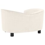 Hondenbank 69x49x40 cm pluche crèmekleurig – Image 4