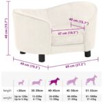 Hondenbank 69x49x40 cm pluche crèmekleurig – Image 8