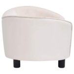 Hondenbank 69x49x40 cm pluche en kunstleer crèmekleurig - Afbeelding 4
