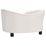 Hondenbank 69x49x40 cm pluche en kunstleer crèmekleurig - Afbeelding 5