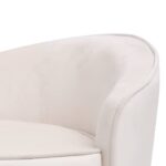 Hondenbank 69x49x40 cm pluche en kunstleer crèmekleurig - Afbeelding 6