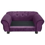 Hondenbank 72x45x30 cm pluche bordeauxrood – Image 4