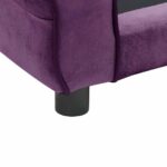 Hondenbank 72x45x30 cm pluche bordeauxrood – Image 5