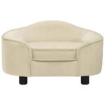 Hondenbank 67x47x36 cm pluche crèmekleurig – Image 2
