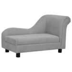 Hondenbank met kussen 83x44x44 cm pluche grijs – Image 3