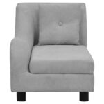 Hondenbank met kussen 83x44x44 cm pluche grijs – Image 4