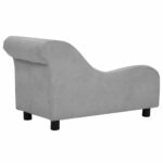 Hondenbank met kussen 83x44x44 cm pluche grijs – Image 5