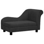 Hondenbank met kussen 83x44x44 cm pluche zwart – Image 3