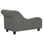 Hondenbank met kussen 83x44x44 cm pluche donkergrijs - Afbeelding 5