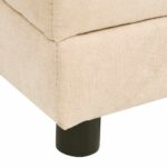 Hondenbank met kussen 83x44x44 cm pluche crèmekleurig - Image 7