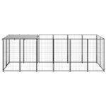 Hondenkennel 330x110x110 cm staal zwart