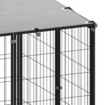 Hondenkennel 330x110x110 cm staal zwart - Afbeelding 4