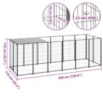 Hondenkennel 330x110x110 cm staal zwart - Afbeelding 5