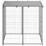 Hondenkennel 110x110x110 cm staal zilverkleurig - Afbeelding 2