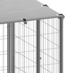 Hondenkennel 110x110x110 cm staal zilverkleurig - Afbeelding 4