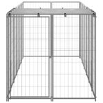 Hondenkennel 330x110x110 cm staal zilverkleurig – Image 2