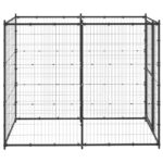Hondenkennel voor buiten 110x220x180 cm staal - Afbeelding 2