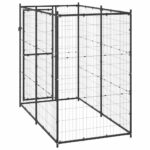 Hondenkennel voor buiten 110x220x180 cm staal - Afbeelding 3