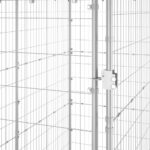 Hondenkennel buiten met dak 110x220x180 cm gegalvaniseerd staal - Afbeelding 4
