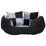 Hondenkussen omkeerbaar en wasbaar 65x50x20 cm grijs en zwart - Image 2