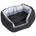 Hondenkussen omkeerbaar en wasbaar 65x50x20 cm grijs en zwart - Image 7