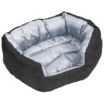 Hondenkussen omkeerbaar en wasbaar 65x50x20 cm grijs en zwart - Image 8