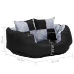 Hondenkussen omkeerbaar en wasbaar 65x50x20 cm grijs en zwart - Image 10