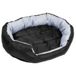 Hondenkussen omkeerbaar en wasbaar 85x70x20 cm grijs en zwart - Afbeelding 6