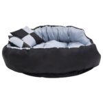 Hondenkussen omkeerbaar en wasbaar 110x80x23 cm grijs en zwart - Afbeelding 4