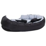 Hondenkussen omkeerbaar en wasbaar 110x80x23 cm grijs en zwart - Afbeelding 5