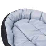 Hondenkussen omkeerbaar en wasbaar 110x80x23 cm grijs en zwart - Afbeelding 9