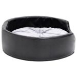 Hondenmand 69x59x19 cm pluche en kunstleer zwart en grijs - Afbeelding 3
