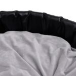 Hondenmand 69x59x19 cm pluche en kunstleer zwart en grijs - Afbeelding 5