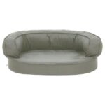 Hondenbed ergonomisch linnen-look 60x42 cm grijs – Image 2