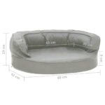 Hondenbed ergonomisch linnen-look 60x42 cm grijs – Image 6