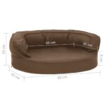 Hondenbed ergonomisch linnen-look 60x42 cm bruin - Afbeelding 6