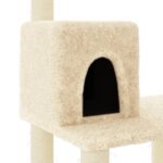 Kattenkrabpaal met sisal krabpalen 118,5 cm crèmekleurig – Image 5